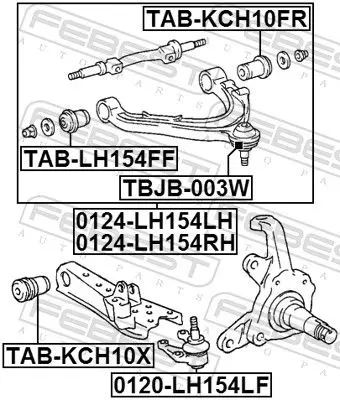 Handler.Part Control arm-/trailing arm bush FEBEST TABKCH10X 2