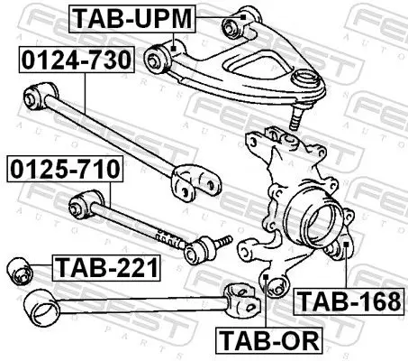 Handler.Part Control arm-/trailing arm bush FEBEST TABUPM 2