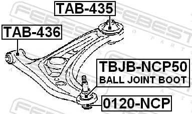 Handler.Part Repair kit, ball joint FEBEST TBJBNCP50 2