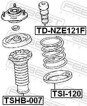 Handler.Part Shock absorber FEBEST TDNZE121F 2