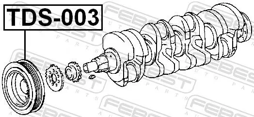 Handler.Part Belt pulley, crankshaft FEBEST TDS003 2