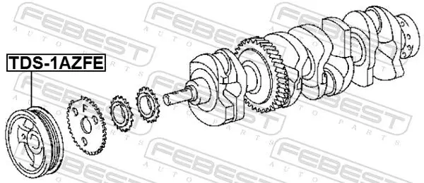 Handler.Part Belt pulley, crankshaft FEBEST TDS1AZFE 2