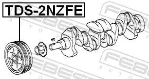 Handler.Part Belt pulley, crankshaft FEBEST TDS2NZFE 2