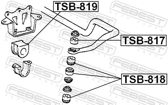 Handler.Part Tie bar bush FEBEST TSB817 2