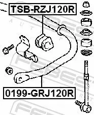 Handler.Part Stabiliser mounting FEBEST TSBRZJ120R 2