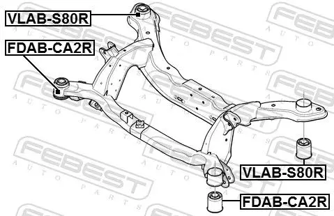 Handler.Part Mounting, axle beam FEBEST VLABS80R 2