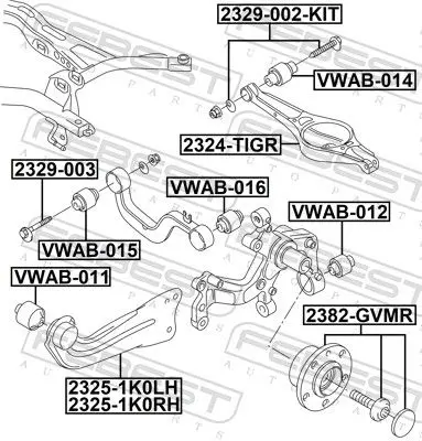 Handler.Part Control arm-/trailing arm bush FEBEST VWAB015 2