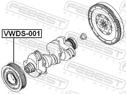 Handler.Part Belt pulley, crankshaft FEBEST VWDS001 2