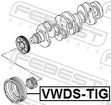 Handler.Part Belt pulley, crankshaft FEBEST VWDSTIG 2