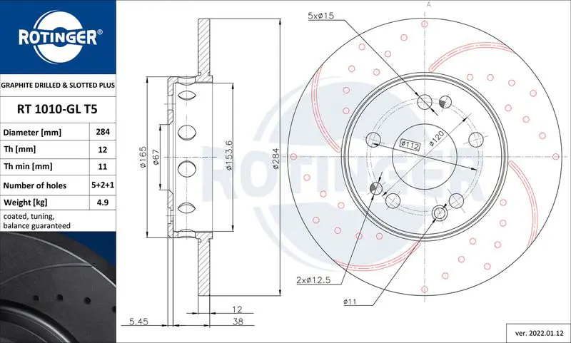 Handler.Part Brake disc ROTINGER RT1010GLT5 1