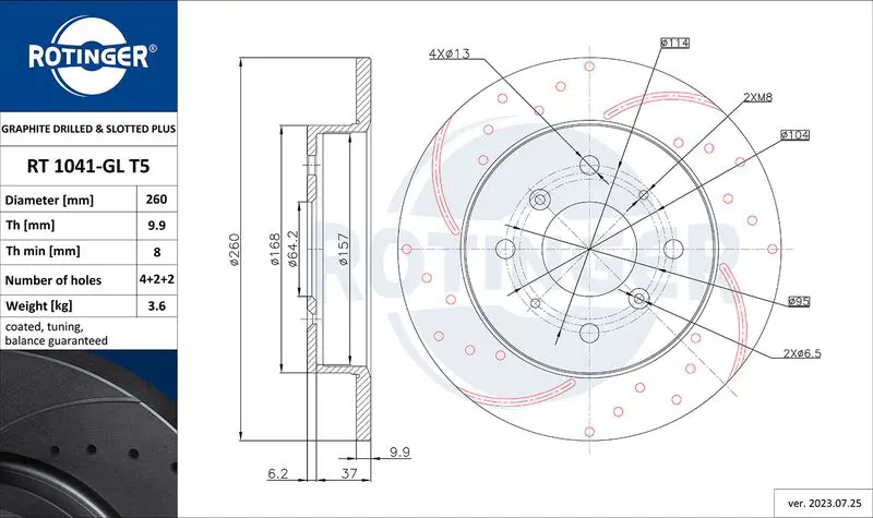 Handler.Part Brake disc ROTINGER RT1041GLT5 1