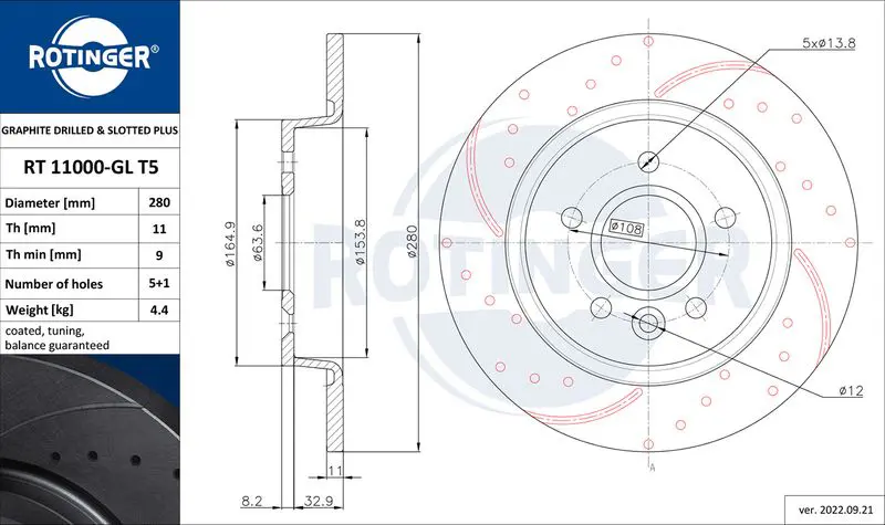 Handler.Part Brake disc ROTINGER RT11000GLT5 1