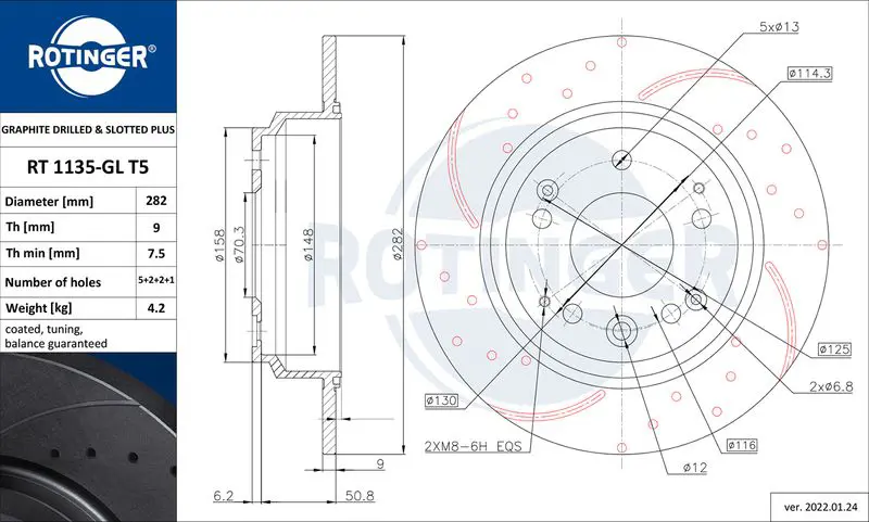 Handler.Part Brake disc ROTINGER RT1135GLT5 1