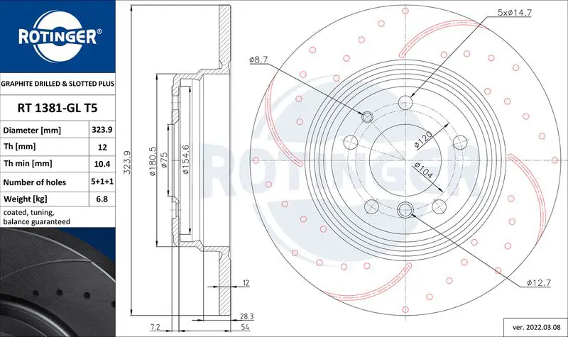 Handler.Part Brake disc ROTINGER RT1381GLT5 1