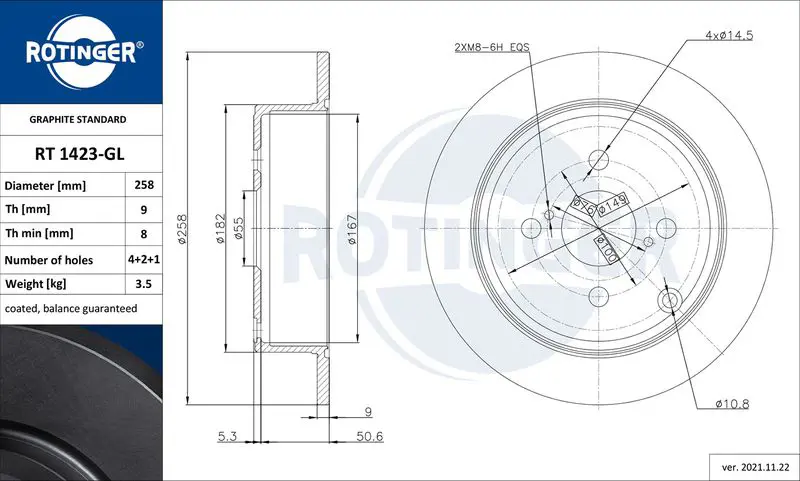 Handler.Part Brake disc ROTINGER RT1423GL 1