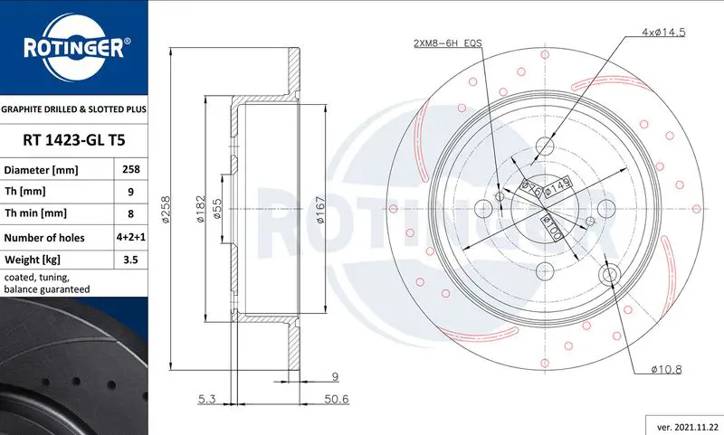 Handler.Part Brake disc ROTINGER RT1423GLT5 1