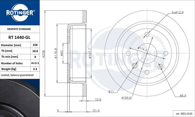 Handler.Part Brake disc ROTINGER RT1440GL 1