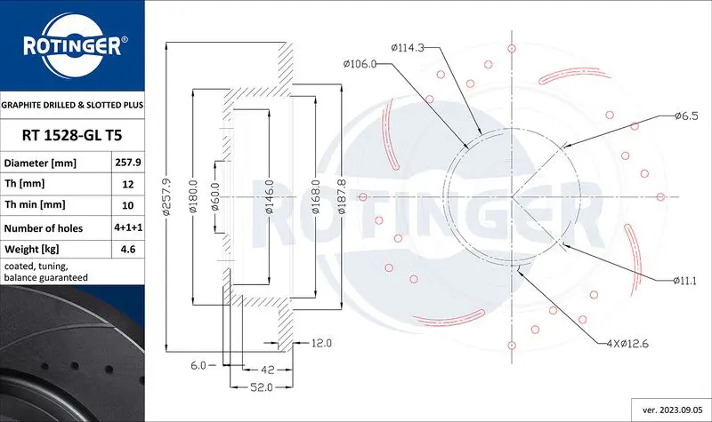 Handler.Part Brake disc ROTINGER RT1528GLT5 1