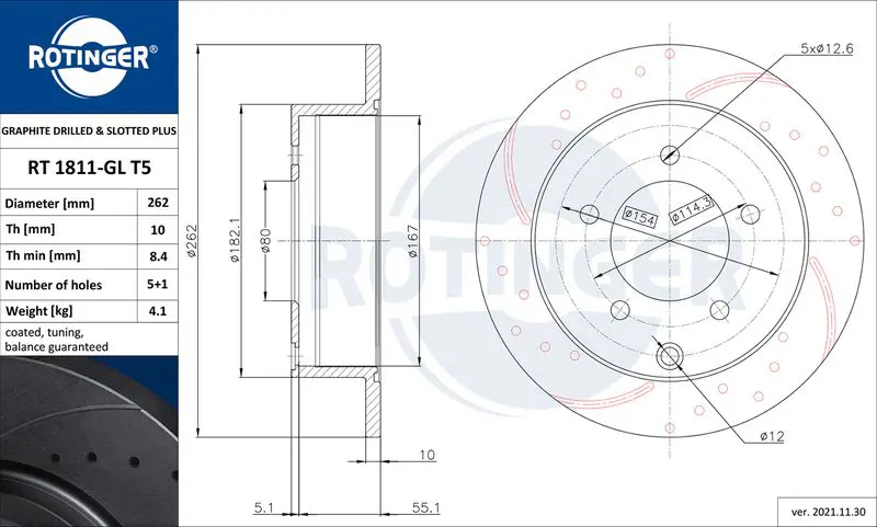 Handler.Part Brake disc ROTINGER RT1811GLT5 1