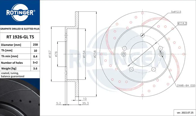 Handler.Part Brake disc ROTINGER RT1926GLT5 1