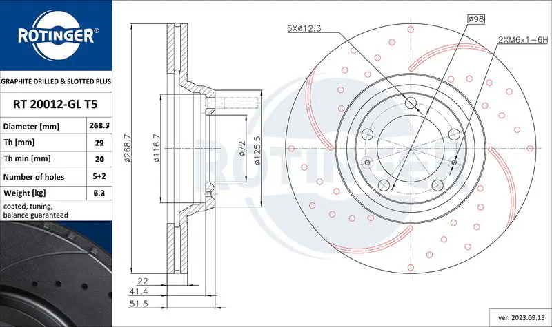 Handler.Part Brake disc ROTINGER RT20012GLT5 1