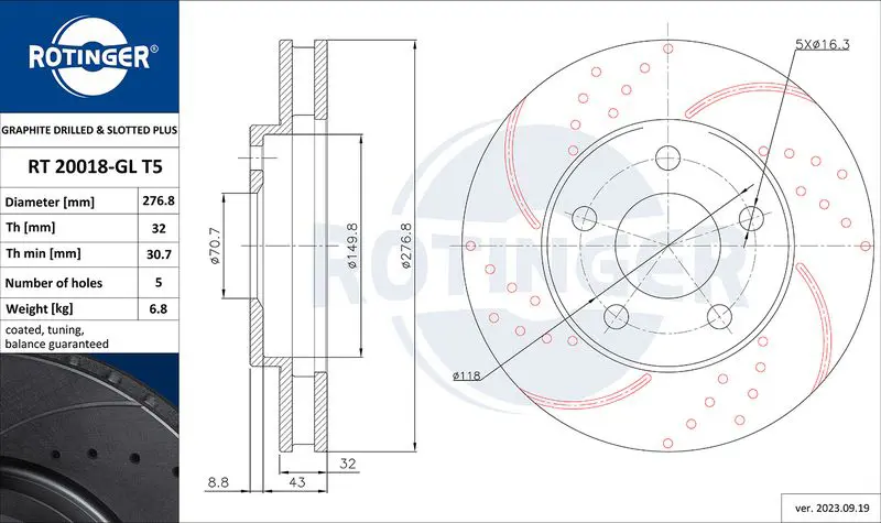 Handler.Part Brake disc ROTINGER RT20018GLT5 1