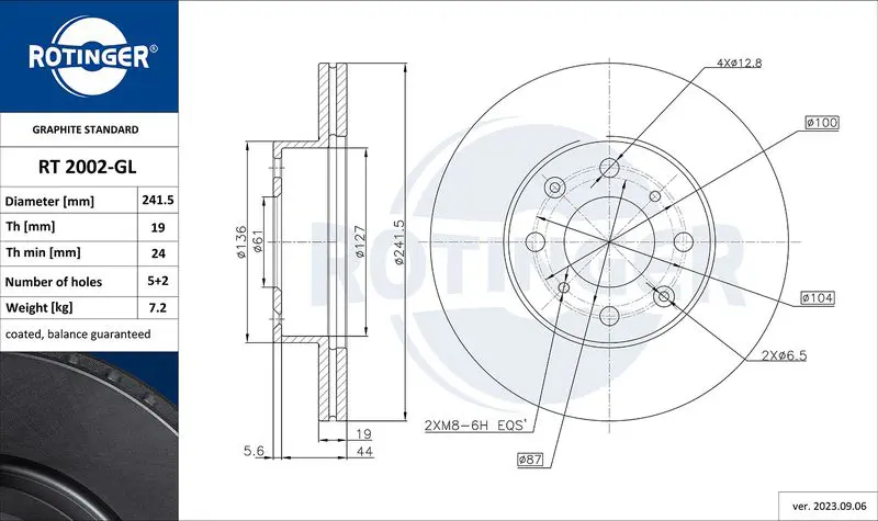 Handler.Part Brake disc ROTINGER RT2002GL 1