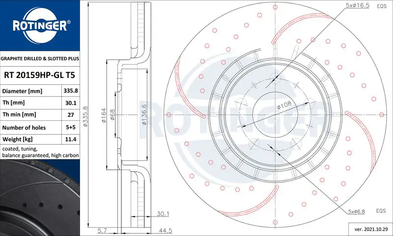 Handler.Part Brake disc ROTINGER RT20159HPGLT5 1