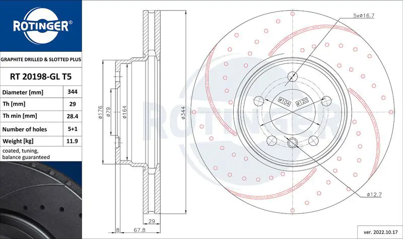 Handler.Part Brake disc ROTINGER RT20198GLT5 1