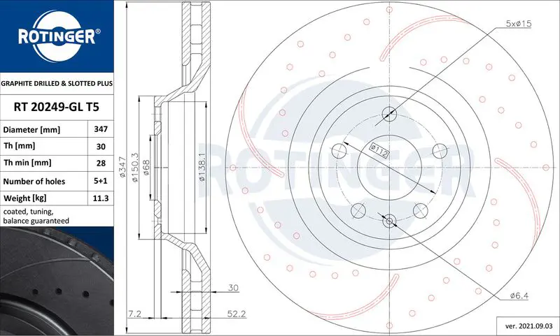 Handler.Part Brake disc ROTINGER RT20249GLT5 1