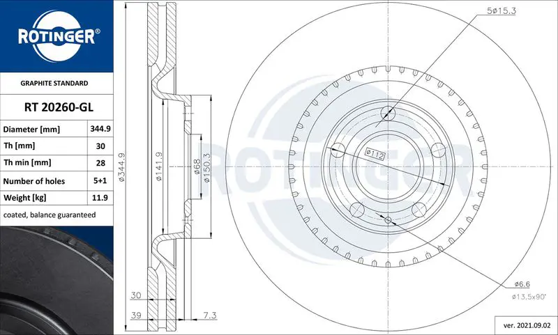 Handler.Part Brake disc ROTINGER RT20260GL 1