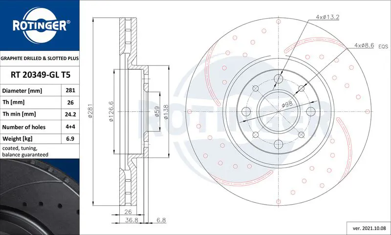 Handler.Part Brake disc ROTINGER RT20349GLT5 1