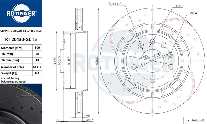 Handler.Part Brake disc ROTINGER RT20430GLT5 1