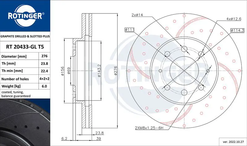 Handler.Part Brake disc ROTINGER RT20433GLT5 1