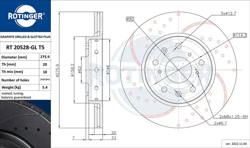 Handler.Part Brake disc ROTINGER RT20528GLT5 1