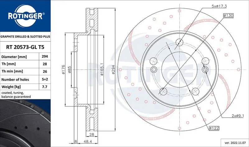 Handler.Part Brake disc ROTINGER RT20573GLT5 1