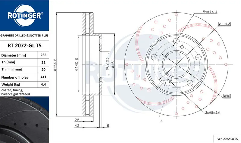 Handler.Part Brake disc ROTINGER RT2072GLT5 1