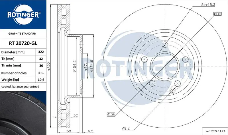 Handler.Part Brake disc ROTINGER RT20720GL 1