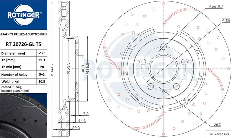 Handler.Part Brake disc ROTINGER RT20726GLT5 1