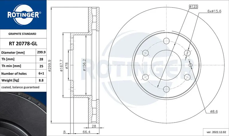 Handler.Part Brake disc ROTINGER RT20778GL 1