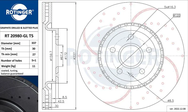 Handler.Part Brake disc ROTINGER RT20980GLT5 1