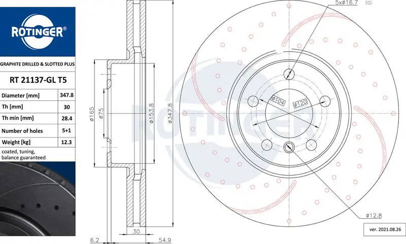 Handler.Part Brake disc ROTINGER RT21137GLT5 1