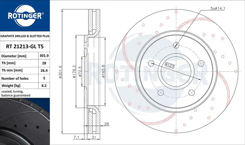 Handler.Part Brake disc ROTINGER RT21213GLT5 1