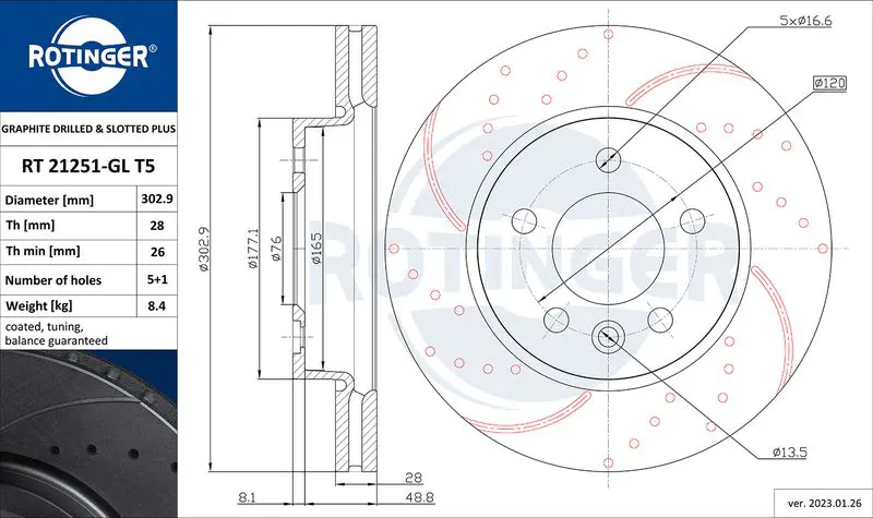 Handler.Part Brake disc ROTINGER RT21251GLT5 1