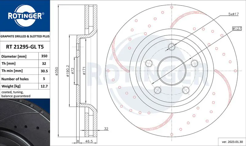 Handler.Part Brake disc ROTINGER RT21295GLT5 1