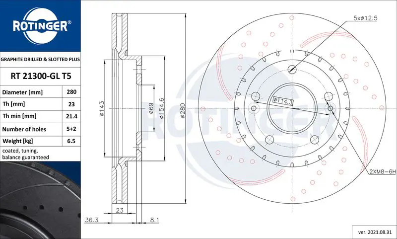 Handler.Part Brake disc ROTINGER RT21300GLT5 1