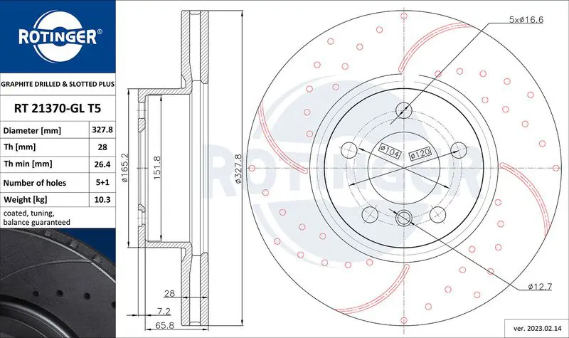 Handler.Part Brake disc ROTINGER RT21370GLT5 1