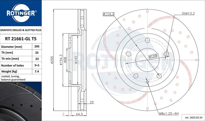 Handler.Part Brake disc ROTINGER RT21661GLT5 1