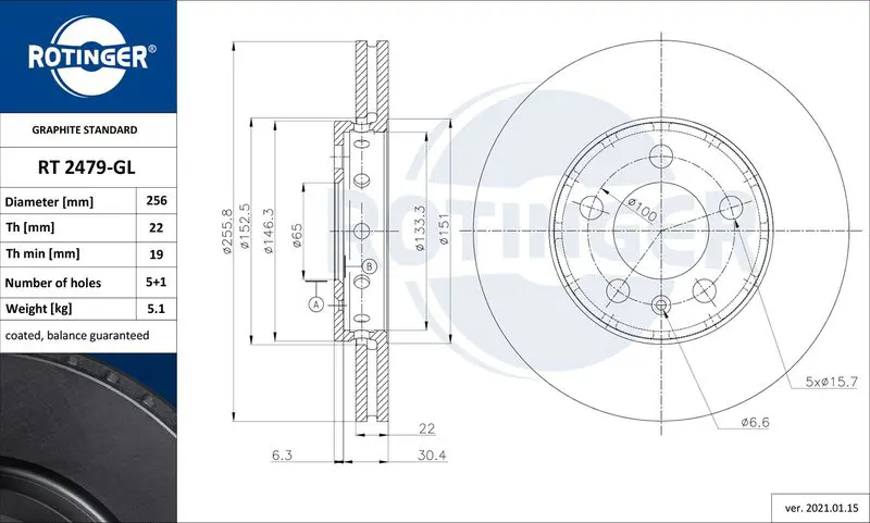 Handler.Part Brake disc ROTINGER RT2479GL 1