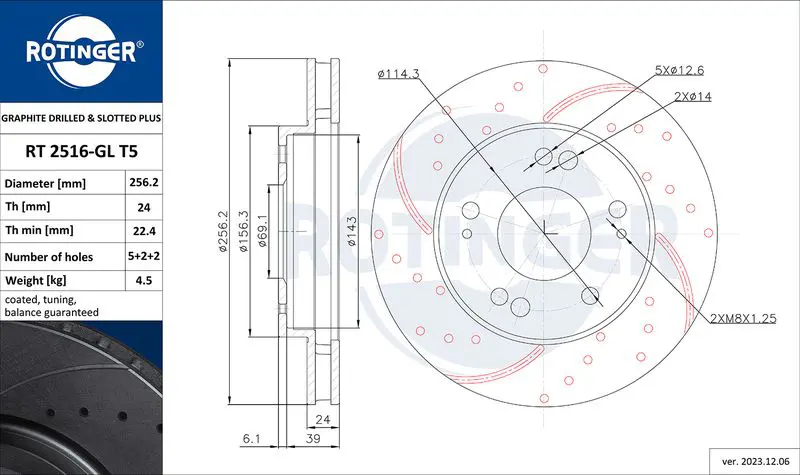 Handler.Part Brake disc ROTINGER RT2516GLT5 1